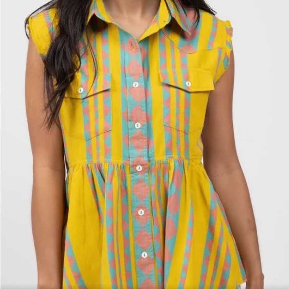 Ivy Jane Sundancing size Large sleeveless raw hem southwestern anthropologie